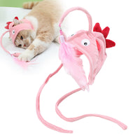 HKM-4801469 Cat Headband Toy with Adjustable Wand - Interactive Funny Cat Teaser, Soft Fabric Play Accessory for Indoor Cats
