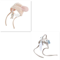 HKM-4801469 Cat Headband Toy with Adjustable Wand - Interactive Funny Cat Teaser, Soft Fabric Play Accessory for Indoor Cats