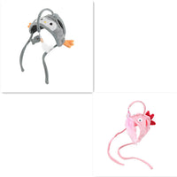 HKM-4801469 Cat Headband Toy with Adjustable Wand - Interactive Funny Cat Teaser, Soft Fabric Play Accessory for Indoor Cats
