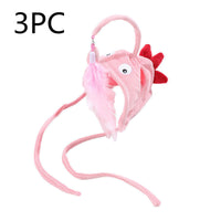 HKM-4801469 Cat Headband Toy with Adjustable Wand - Interactive Funny Cat Teaser, Soft Fabric Play Accessory for Indoor Cats