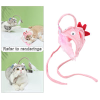 HKM-4801469 Cat Headband Toy with Adjustable Wand - Interactive Funny Cat Teaser, Soft Fabric Play Accessory for Indoor Cats