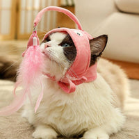 HKM-4801469 Cat Headband Toy with Adjustable Wand - Interactive Funny Cat Teaser, Soft Fabric Play Accessory for Indoor Cats