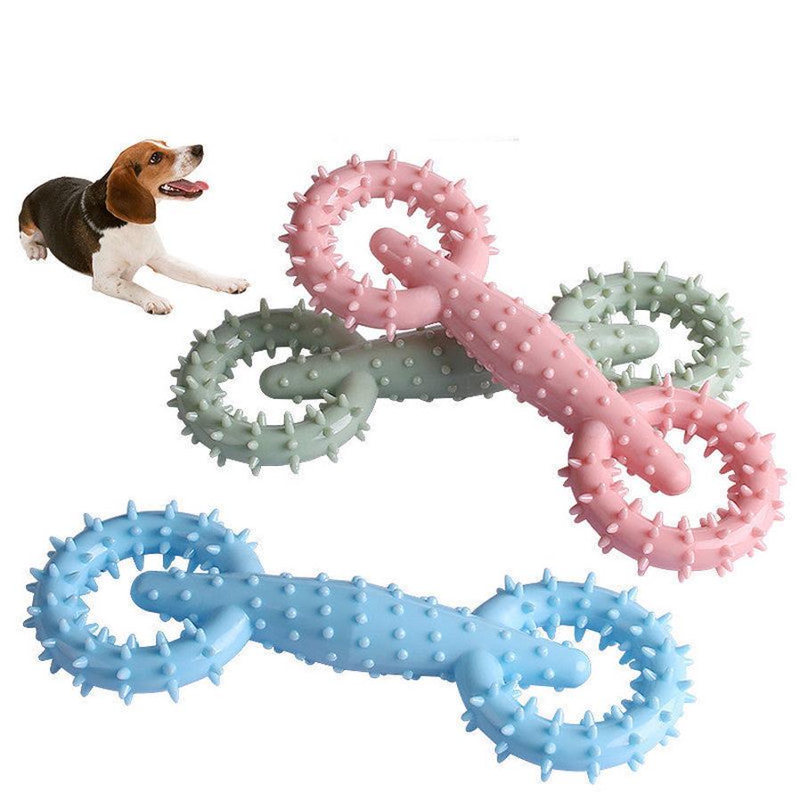 HKM-480147 Durable TPR Chew Toy for Dogs - Molar Stick in Blue, Pink, Green