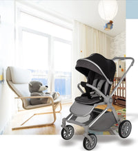 HKM-480147 Lightweight 3-in-1 Baby Stroller with Folding Carrier, Carry Cot, and Large Wheels