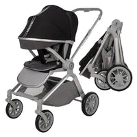 HKM-480147 Lightweight 3-in-1 Baby Stroller with Folding Carrier, Carry Cot, and Large Wheels