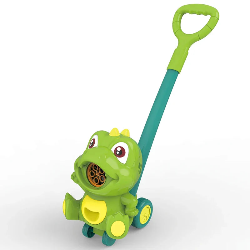 HKM-480211 5-Hole Electric Bubble Maker Push Walker Toy for Kids - Fun Dinosaur Soap Blower