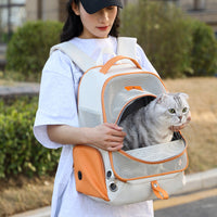 HKM-4802877 Double Shoulder Nylon Cat Carrier Bag - Portable and Foldable for 7.5kg Pets