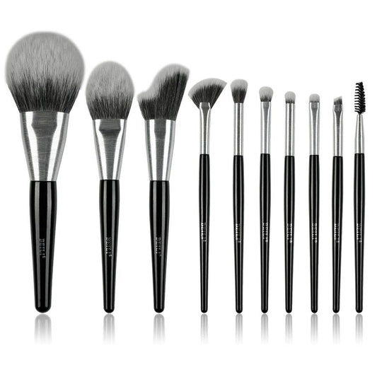 HKM-480339 10-Piece Christmas Makeup Brush Set with Synthetic Kabuki Brushes for Foundation, Concealer, and Eyeshadow Application