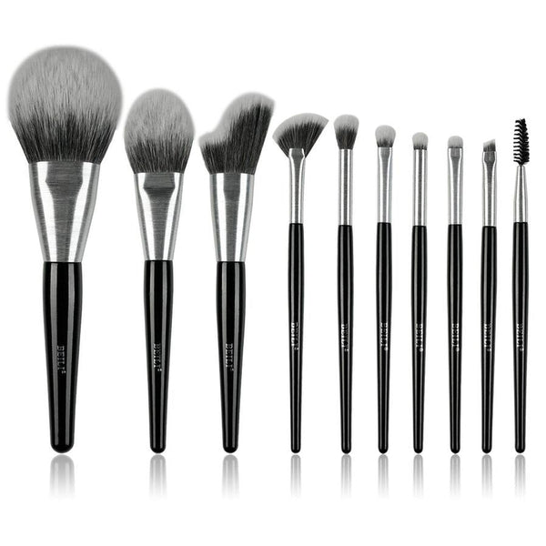HKM-480339 10-Piece Christmas Makeup Brush Set with Synthetic Kabuki Brushes for Foundation, Concealer, and Eyeshadow Application