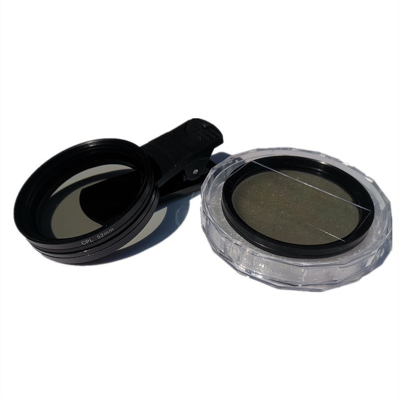 HKM-480339 52mm Reflective Polarized Photography Filter for Mobile Phones with Clip Attachment