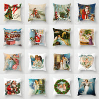 HKM-480339 Christmas Decorative Cushion Cover - 45x45 cm Polyester Pillow Cover for Living Room and Bedroom