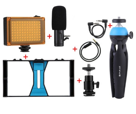 HKM-480339 Universal Handheld Camera Stand with Hot Shoe Mounts for Mobile Filming