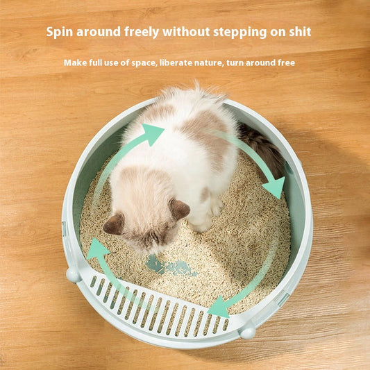 HKM-4804285 Anti-Splash Semi-Closed Cat Litter Box in Multiple Sizes and Colors
