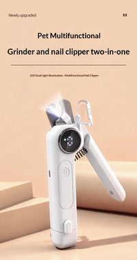 HKM-4804413 Electric Pet Nail Grinder with ABS Body and Alloy Blades, 3 Speed Settings, Type-C Charging