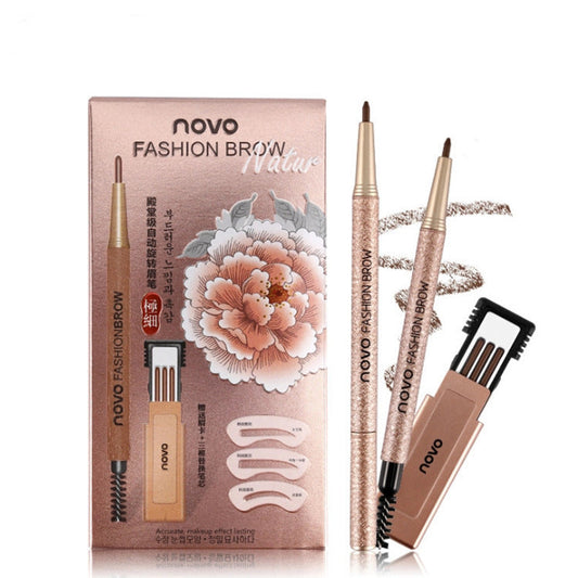 HKM-480531 Automatic Waterproof Eyebrow Pencil with Finely Carved Tip and Replacement Cores - Four Shades Available