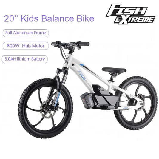 HKM-480531 Electric Balance Bike 20 Inch, 600W Hub Motor, Aluminum Alloy Frame, 3 Speed, Hydraulic Brake, for Kids