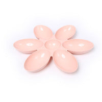 HKM-4806589 Flower-Shaped Shallow Bowl for Tea - Multi-Meal Food Bowl in Blue, Green, and Pink, 42cm x 4.5cm