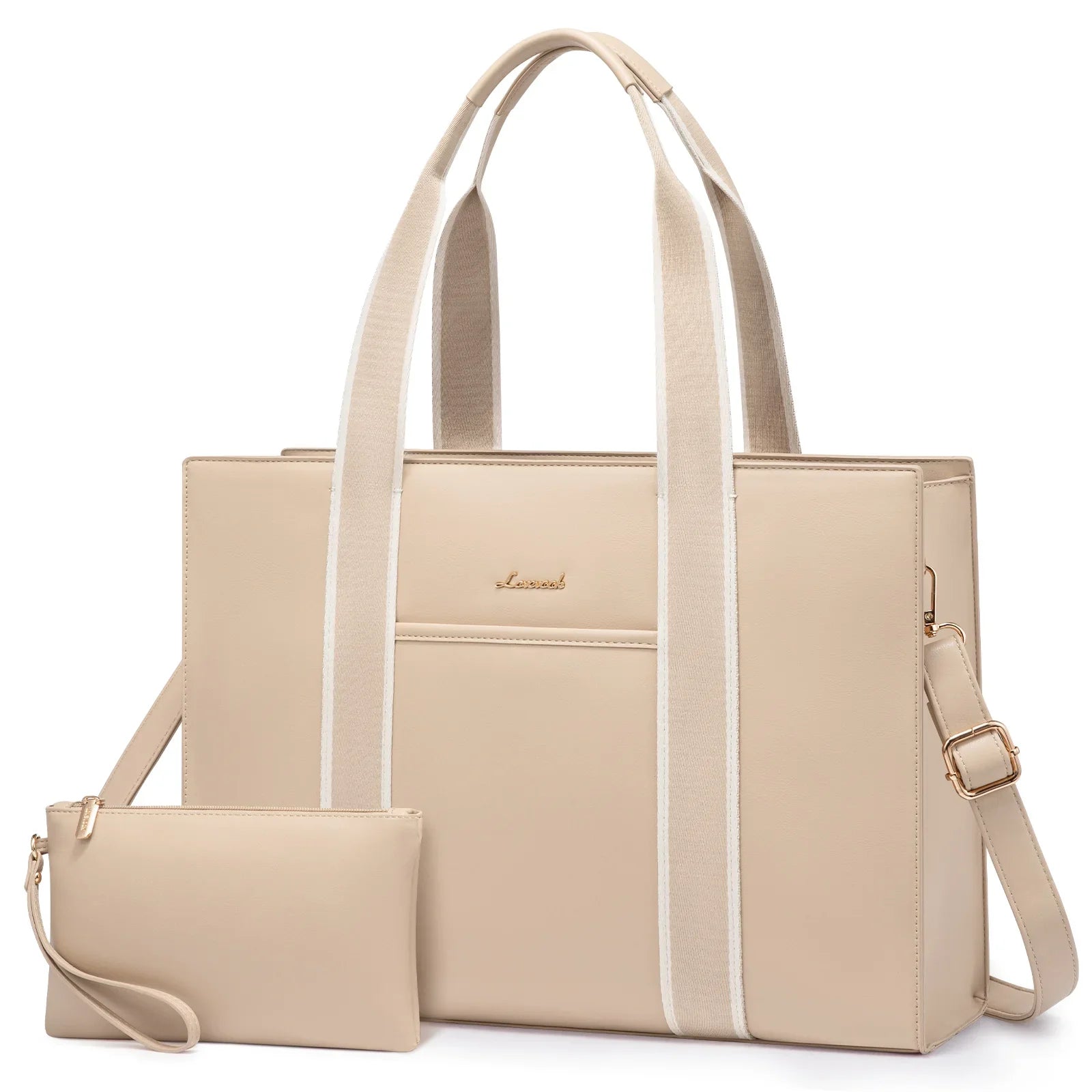 HKM-480659 Stylish Ladies Leather Briefcase Laptop Tote Bag for 15.6 Inch Laptops - Stylish Work Handbag