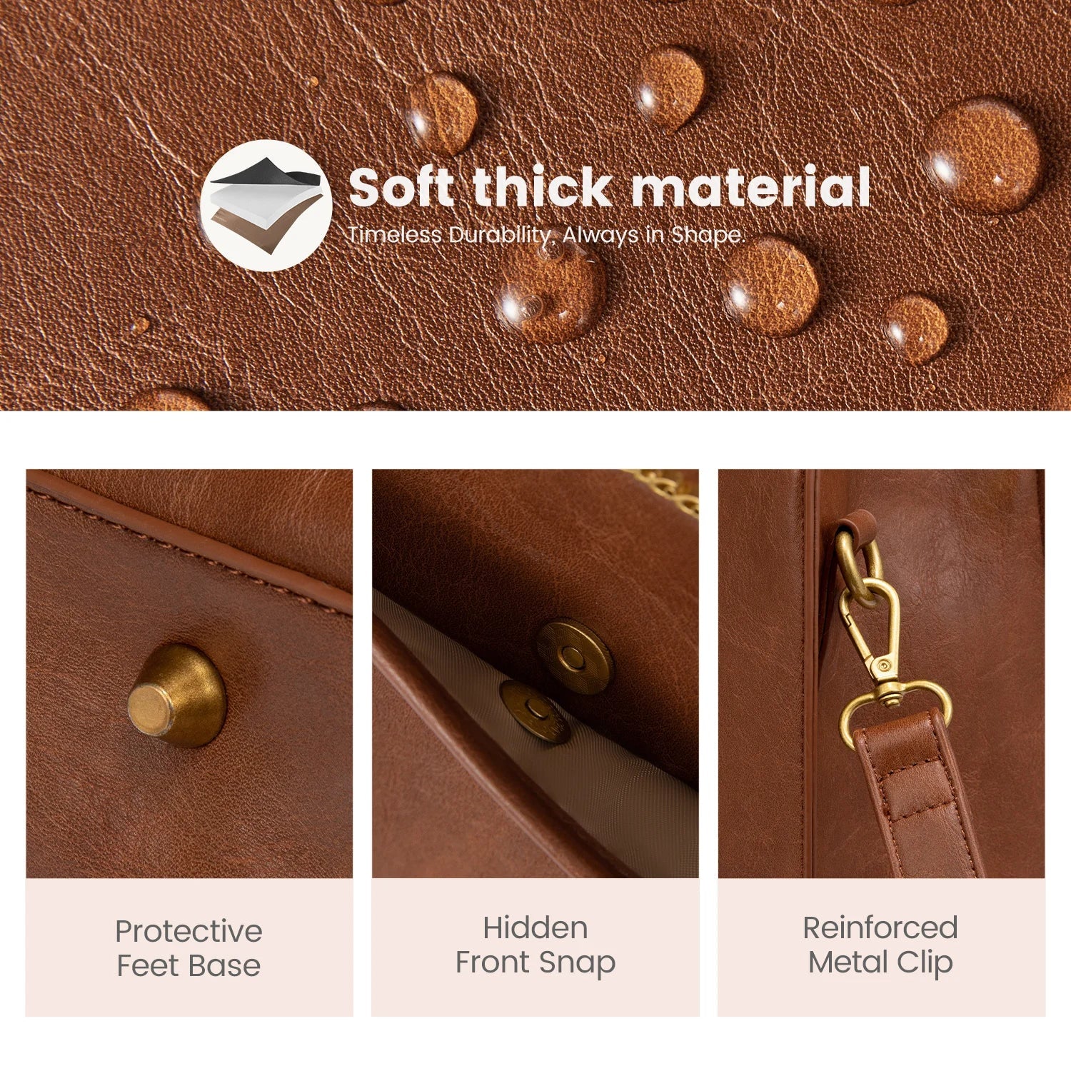 HKM-480659 Stylish Ladies Leather Briefcase Laptop Tote Bag for 15.6 Inch Laptops - Stylish Work Handbag