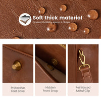 HKM-480659 Stylish Ladies Leather Briefcase Laptop Tote Bag for 15.6 Inch Laptops - Stylish Work Handbag