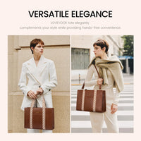 HKM-480659 Stylish Ladies Leather Briefcase Laptop Tote Bag for 15.6 Inch Laptops - Stylish Work Handbag