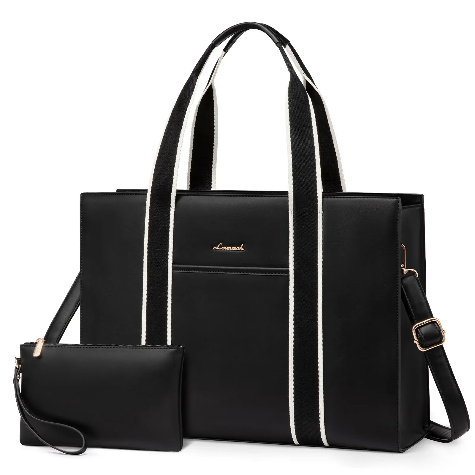 HKM-480659 Stylish Ladies Leather Briefcase Laptop Tote Bag for 15.6 Inch Laptops - Stylish Work Handbag