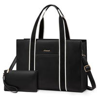 HKM-480659 Stylish Ladies Leather Briefcase Laptop Tote Bag for 15.6 Inch Laptops - Stylish Work Handbag
