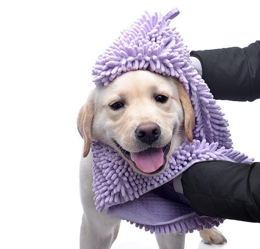 HKM-480851 Super Absorbent Pet Chenille Towel - Available in Blue, Pink, and Purple