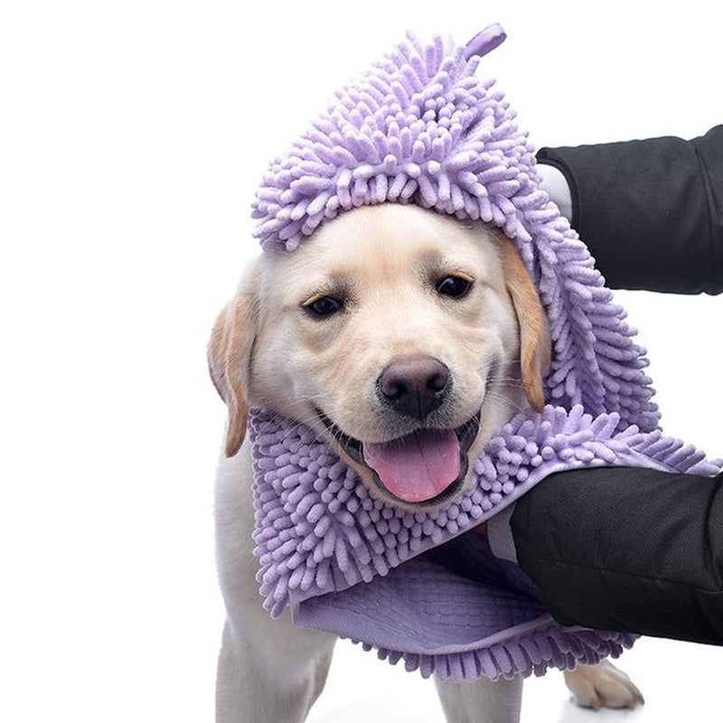 HKM-480851 Super Absorbent Pet Chenille Towel - Available in Blue, Pink, and Purple