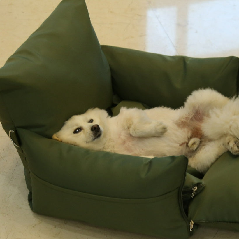 HKM-4808637 Adjustable Dual-Use Car Cushion for Dogs and Cats - Soft Cloth, 43CM x 60CM x 66CM, Available in Multiple Colors