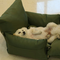 HKM-4808637 Adjustable Dual-Use Car Cushion for Dogs and Cats - Soft Cloth, 43CM x 60CM x 66CM, Available in Multiple Colors
