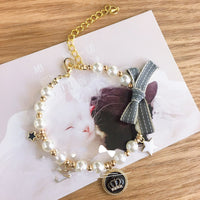 HKM-4809021 New Year's Pet Collar with Bowknot and Bell Pendant - Adjustable Polyester, Multiple Sizes