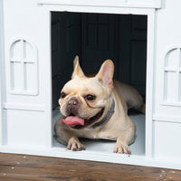 HKM-4810045 Water-Resistant Plastic Dog House for Medium and Small Dogs, Indoor/Outdoor Shelter with Door, Easy Assembly