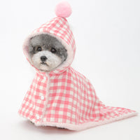 HKM-4810557 Cozy Pet Blanket Sleeping Bag in Pink, Green, Blue, and Gray Grids