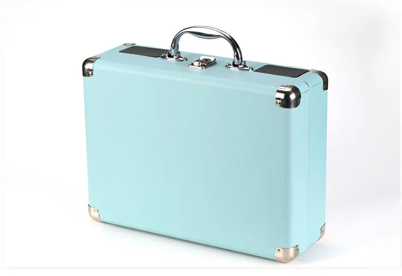 HKM-481107 Portable Retro Vinyl LP Turntable Suitcase with Cassette Player