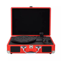 HKM-481107 Portable Retro Vinyl LP Turntable Suitcase with Cassette Player