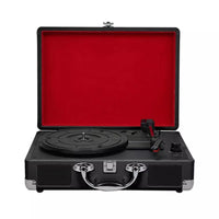 HKM-481107 Portable Retro Vinyl LP Turntable Suitcase with Cassette Player