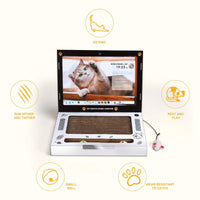 HKM-4812349 Cute Cat Scratch Board in Computer Shape, Corrugated Material, 34x4x29 cm
