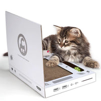 HKM-4812349 Cute Cat Scratch Board in Computer Shape, Corrugated Material, 34x4x29 cm