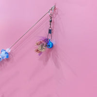 HKM-4812989 Telescopic Cat Play Toy with Flying Insects and Long Bells