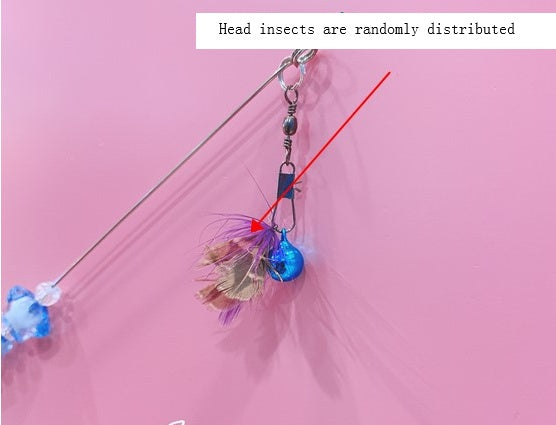 HKM-4812989 Telescopic Cat Play Toy with Flying Insects and Long Bells