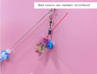 HKM-4812989 Telescopic Cat Play Toy with Flying Insects and Long Bells