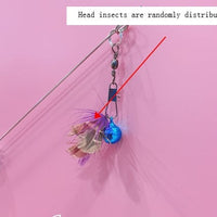 HKM-4812989 Telescopic Cat Play Toy with Flying Insects and Long Bells