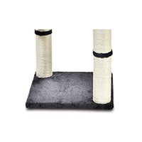HKM-4813757 Cat Climbing Frame with Integrated Hammock and Sisal Pillar - Plush Material, Black