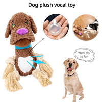 HKM-4814781 Interactive Bite-Resistant Plush Dog Toy with Cotton Rope for Teeth Grinding and Training
