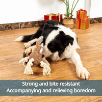 HKM-4814781 Interactive Bite-Resistant Plush Dog Toy with Cotton Rope for Teeth Grinding and Training