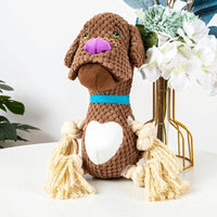 HKM-4814781 Interactive Bite-Resistant Plush Dog Toy with Cotton Rope for Teeth Grinding and Training
