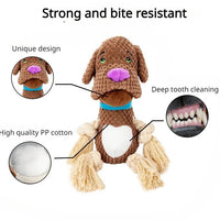 HKM-4814781 Interactive Bite-Resistant Plush Dog Toy with Cotton Rope for Teeth Grinding and Training