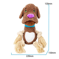 HKM-4814781 Interactive Bite-Resistant Plush Dog Toy with Cotton Rope for Teeth Grinding and Training