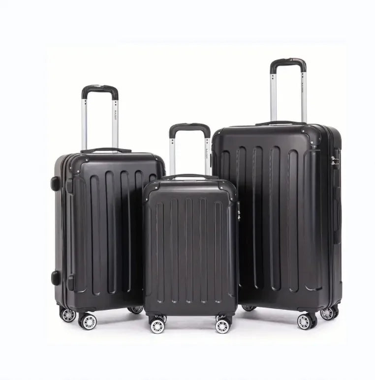 HKM-481491 3-Piece Soft Shell Travel Luggage Set with Carry-On Suitcase